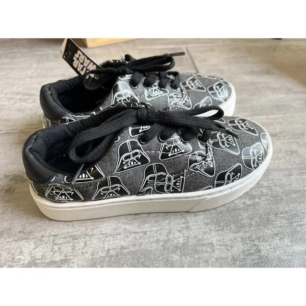 Star Wars Little Boys Kids Sneakers 92504 Darth Vader Black Gray NEW Shoes 13